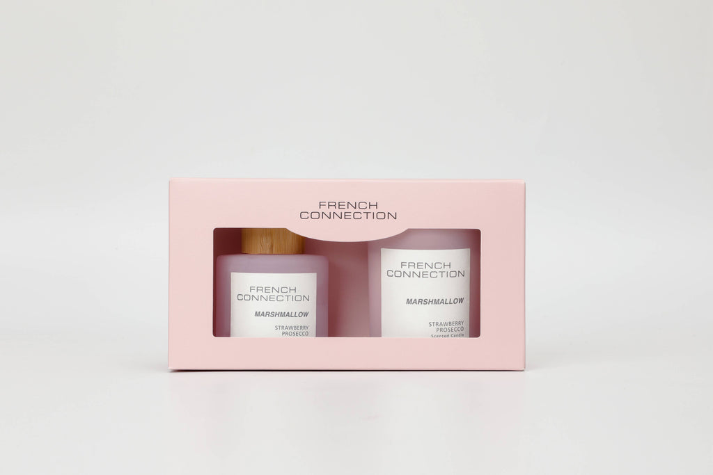 Pastel Strawberry Prosecco Candle & Reed Diffuser Set