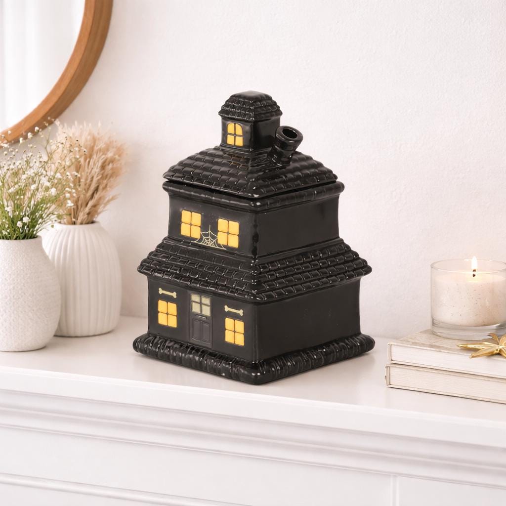 Black Haunted House Oil Burner & Wax Warmer