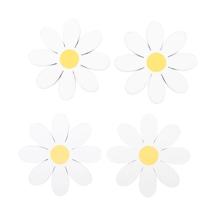 Set of 4 Daisy Coasters, Floral Drink Coasters, Cottage Kitchen Accessories, Spring Home Gift