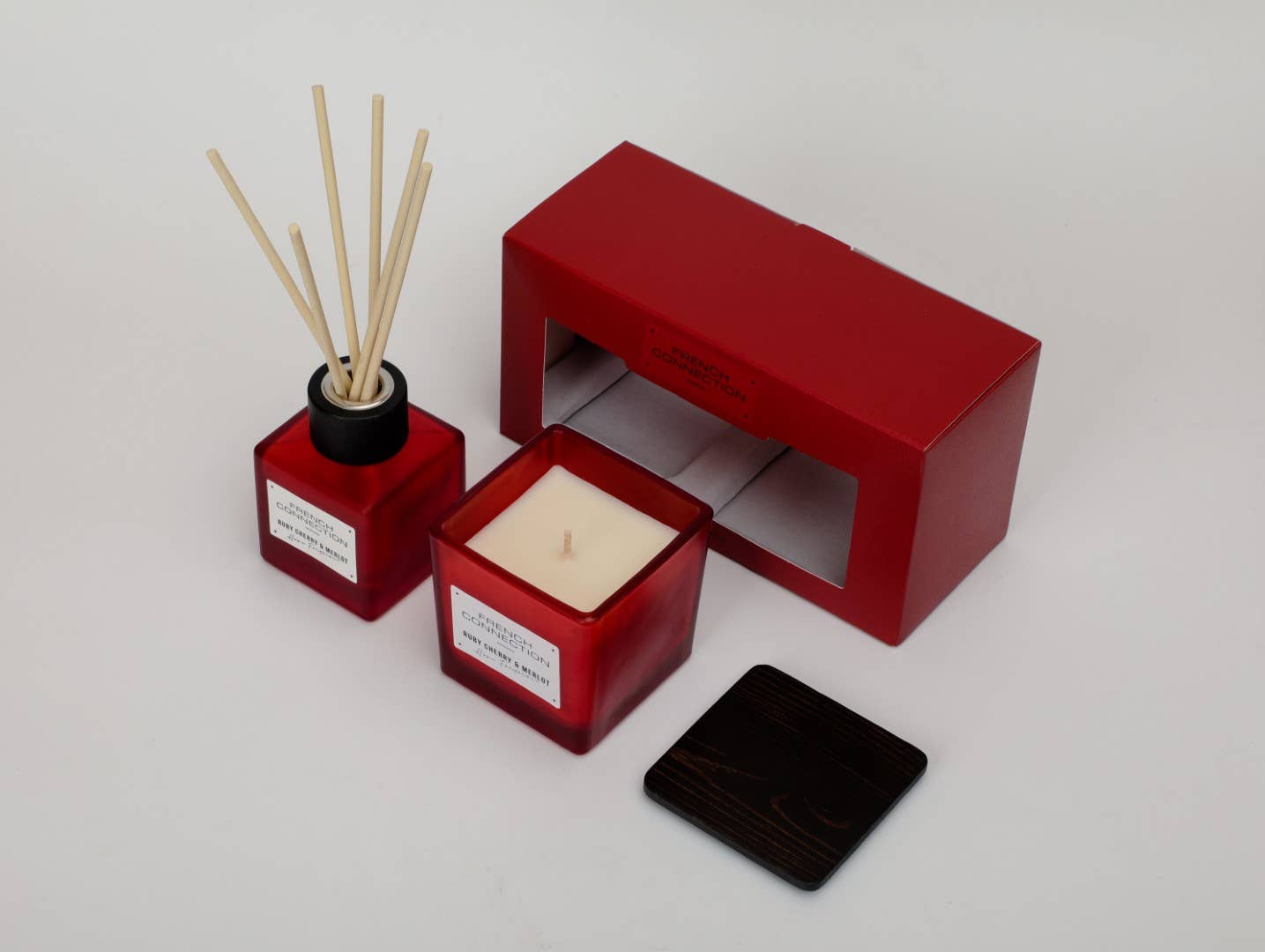 Square Cherry & Merlot Candle and Reed Diffuser Set
