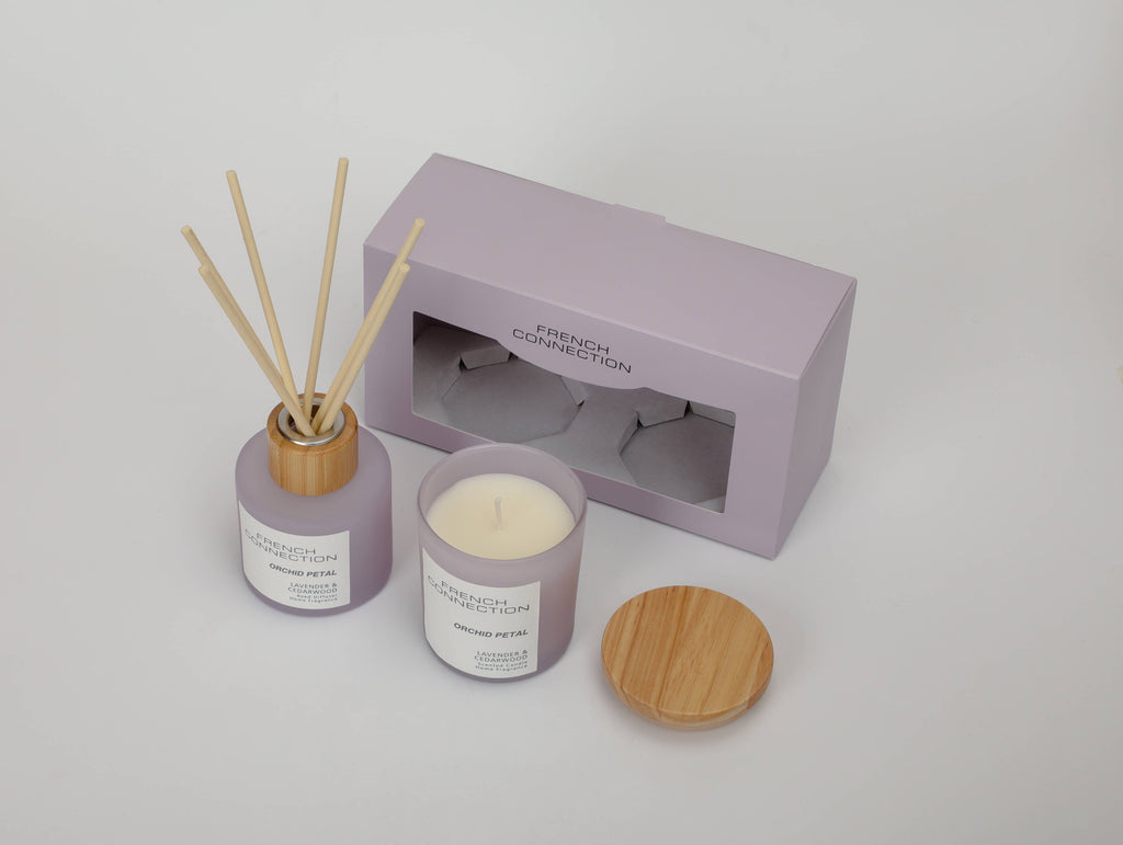 Pastel Orchid Petal Candle & Reed Diffuser Gift Set