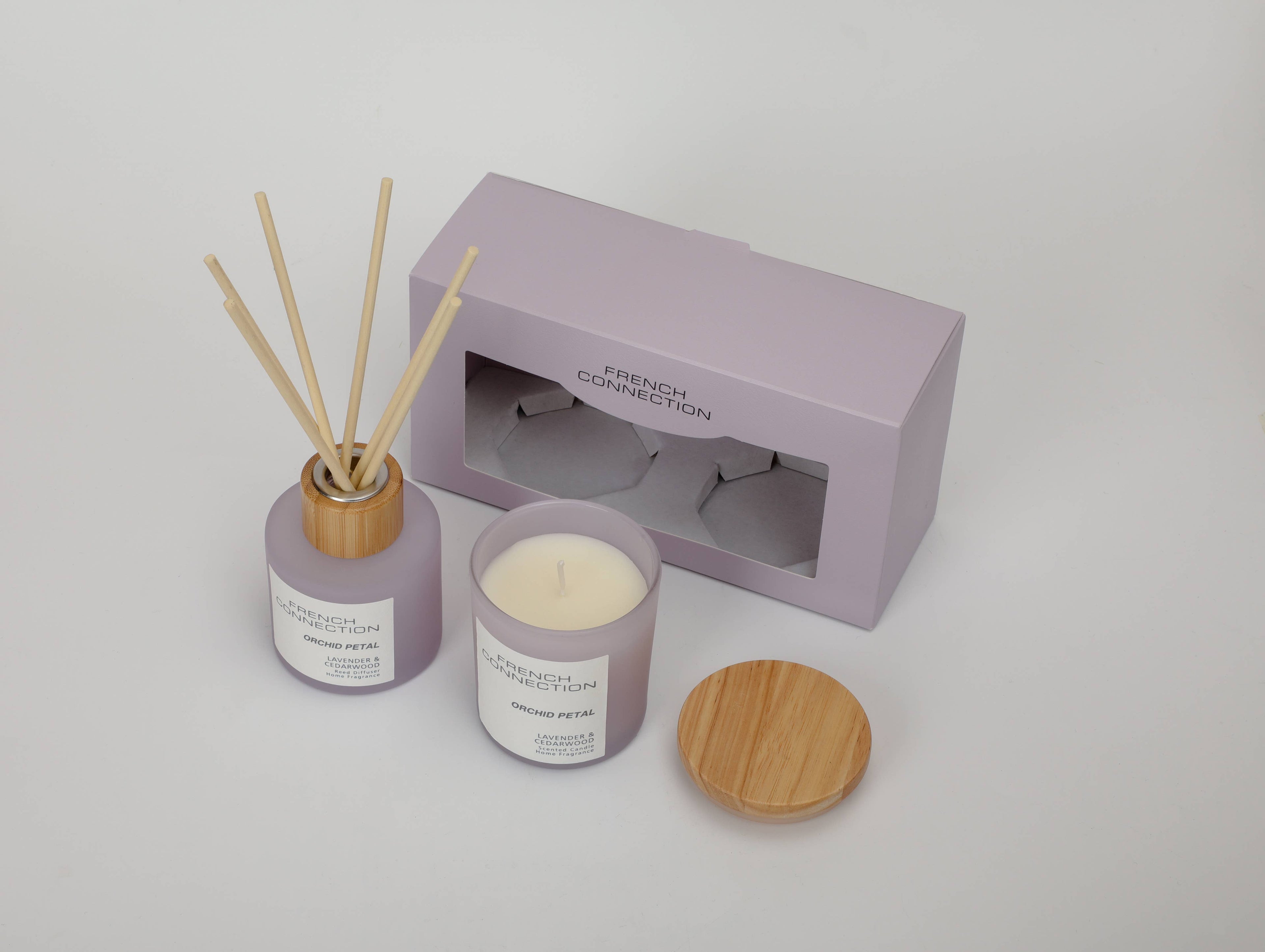 Pastel Orchid Petal Candle & Reed Diffuser Gift Set