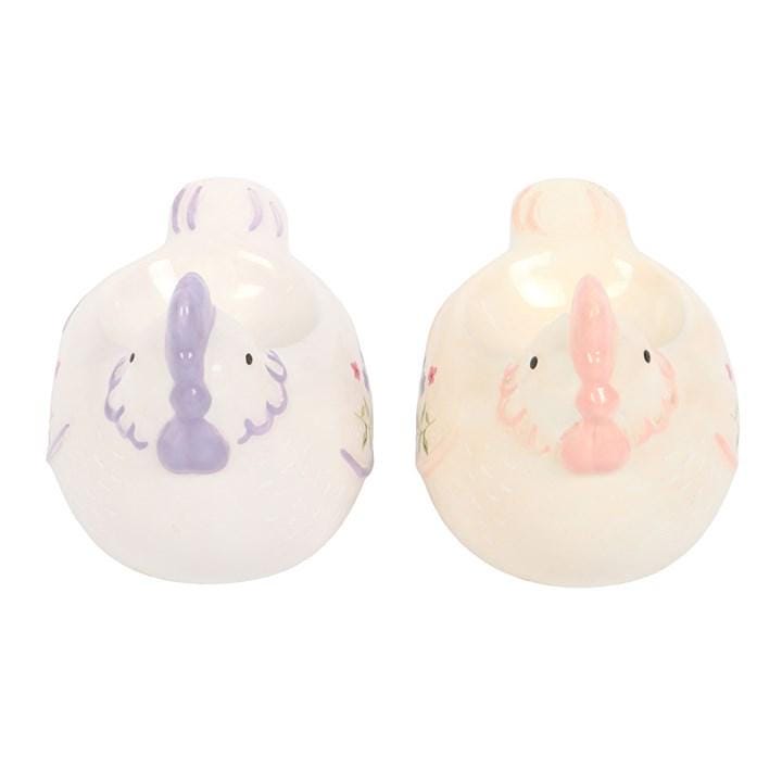 Pair of Ceramic Hen Egg Cups, Chicken Egg Holders, Farmhouse Breakfast Tableware, Kitchen Decor