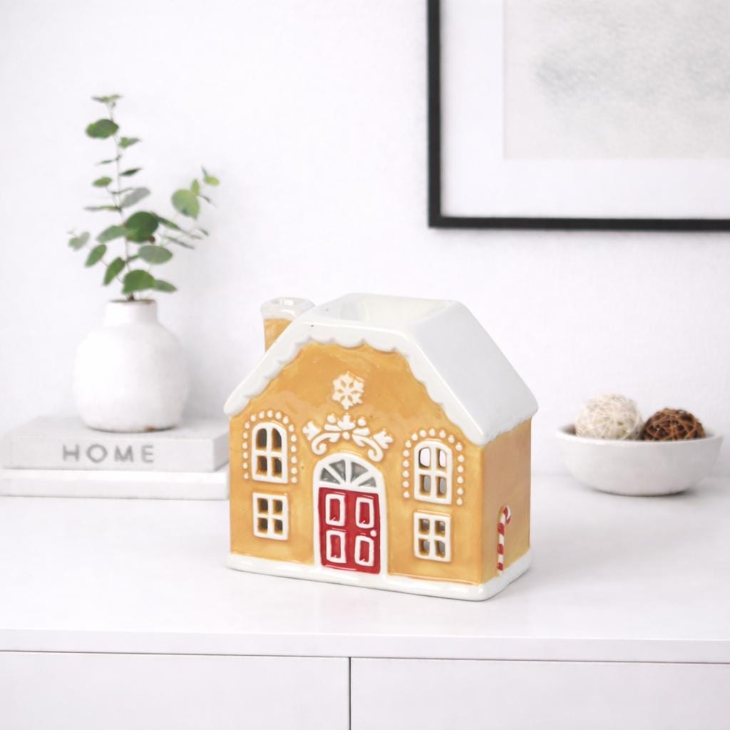 Gingerbread House Oil Burner & Wax Melter | Christmas Wax Warmer | Cosy Holiday Home Decor Gift
