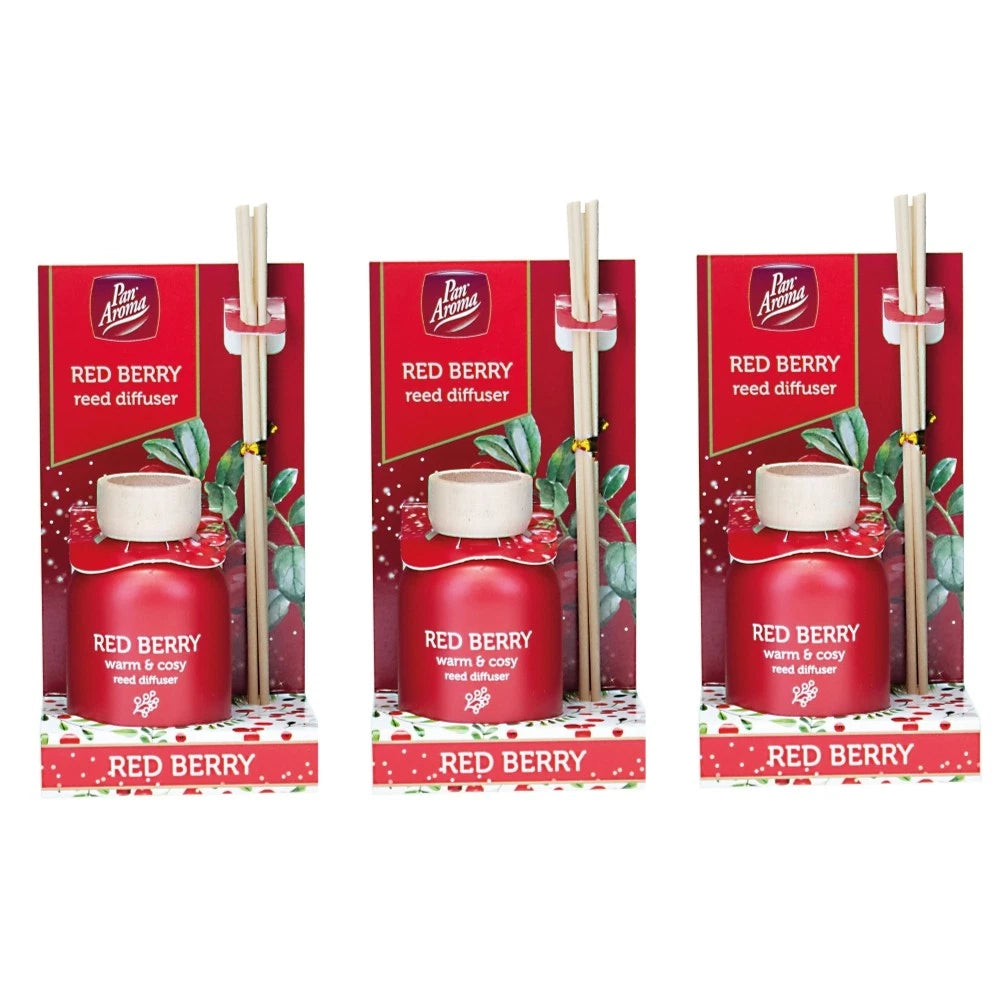 Pan Aroma Red Berry 50ml Reed Diffuser Pack of 3