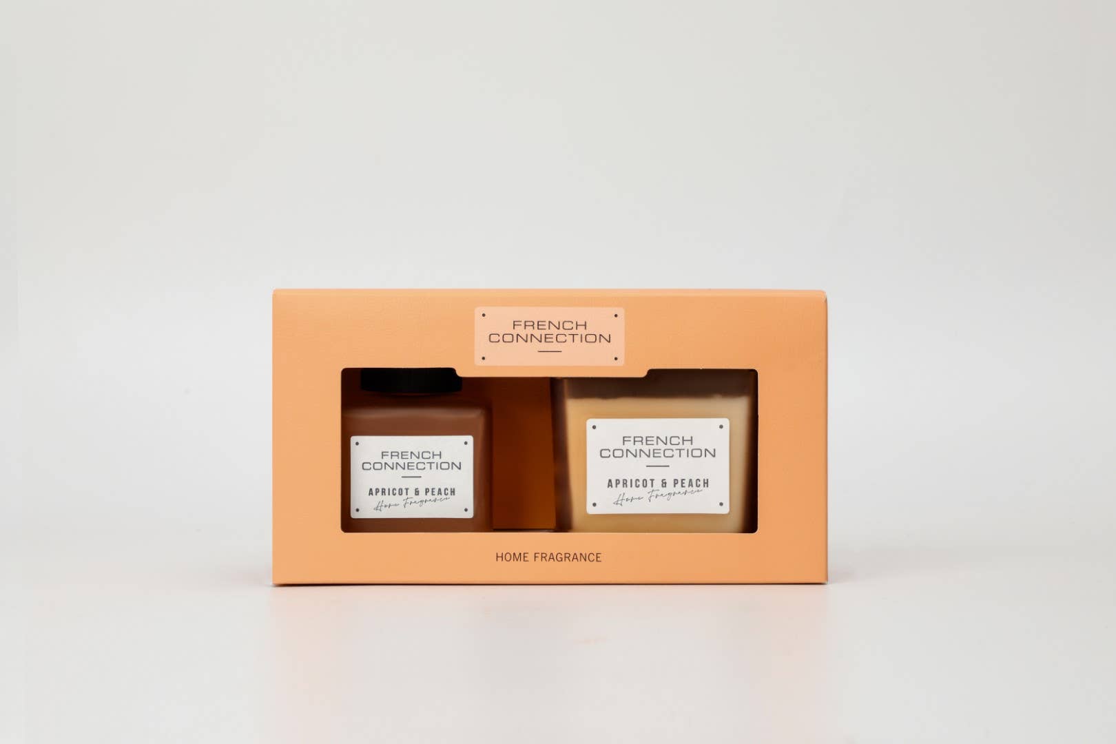 Square Apricot & Peach Candle and Reed Diffuser Set