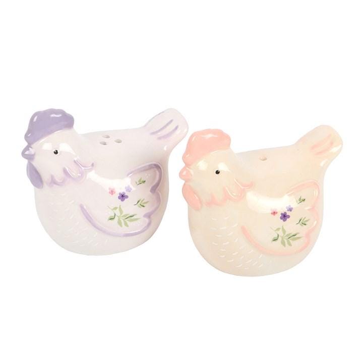 Ceramic Hen Egg Cups & Salt and Pepper Shakers Set, Farmhouse Breakfast Tableware, Kitchen Gift