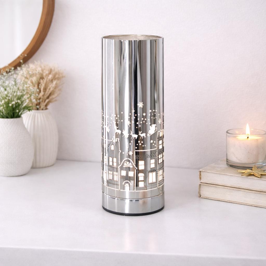 Christmas Village Electric Aroma Lamp | Silver USB Wax Melt Warmer