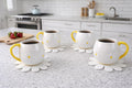 Set of 4 Daisy Rounded Mugs, Country Kitchen, Giftable