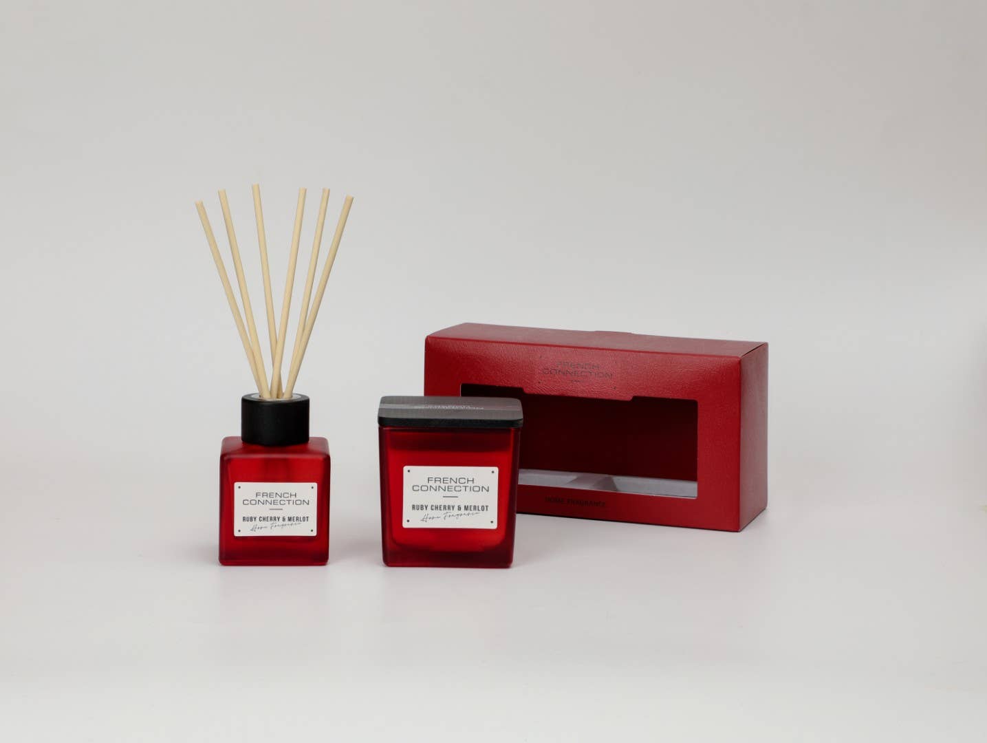 Square Cherry & Merlot Candle and Reed Diffuser Set