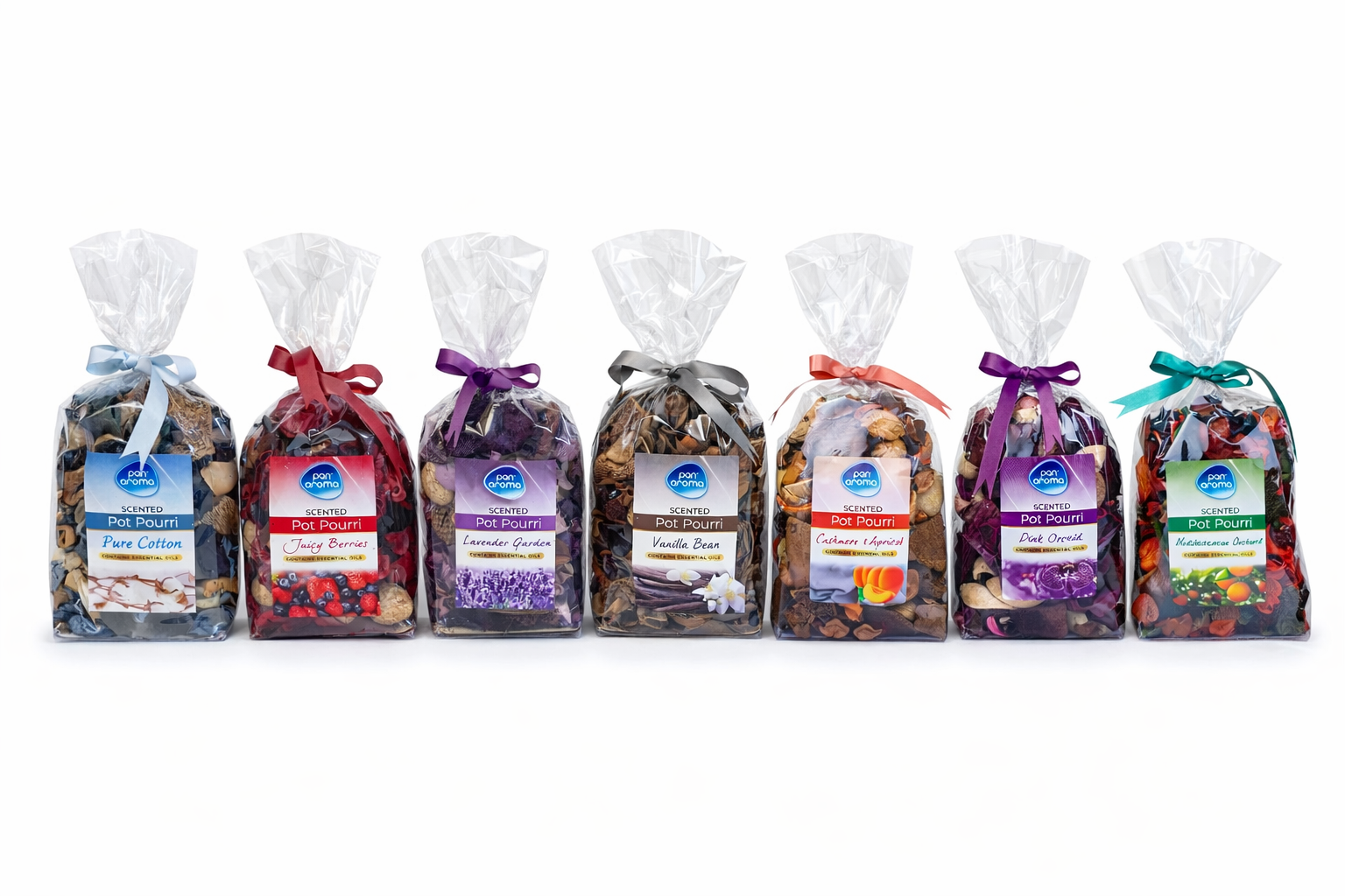 Pan Aroma Pot Pourri Mega 7 Pack Bundle of 180g Bags, Assorted Scents