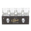 Set of 4 Skull Shaped Shot Glasses | Barware Gift Set