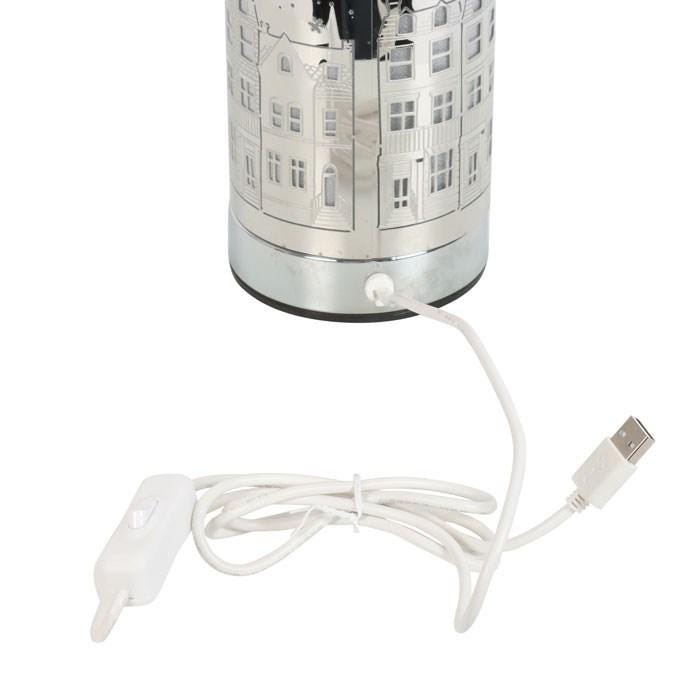 Christmas Village Electric Aroma Lamp | Silver USB Wax Melt Warmer