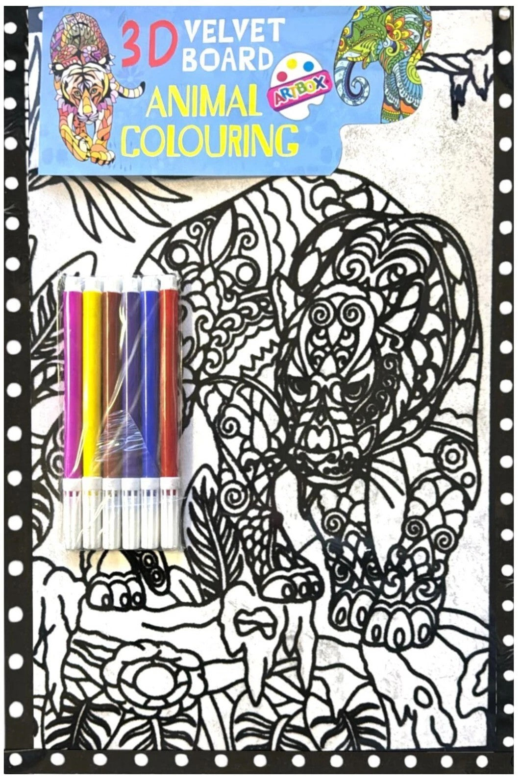 Artbox 3D Velvet Board Colouring Set – Animal & Dino