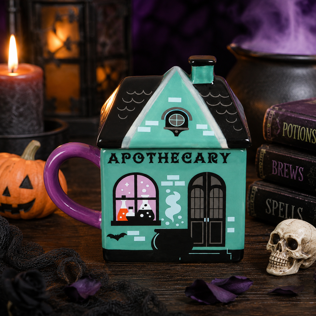 Something Different Apothecary Shop Lidded Ceramic Mug | Witchy Gift