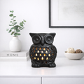 Black Ceramic Owl Tealight Oil Burner & Wax Melt Warmer
