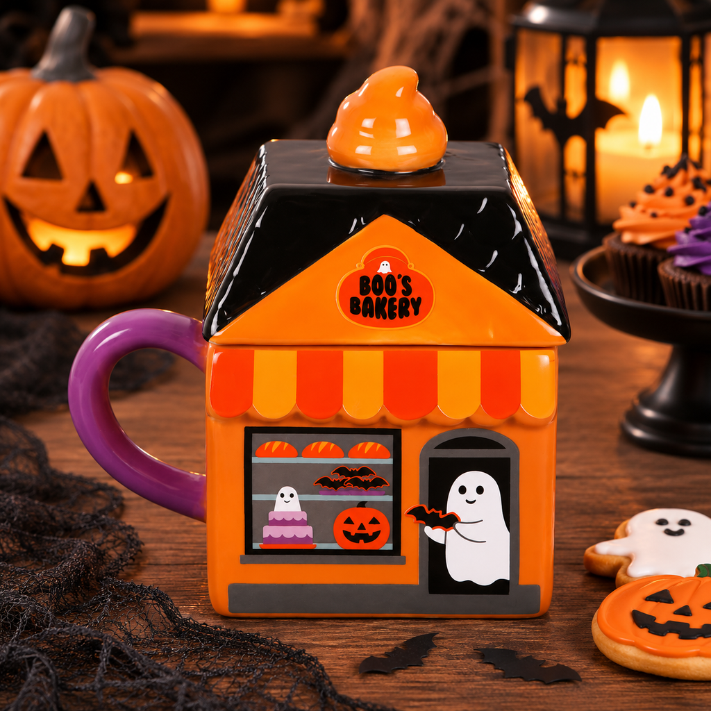Something Different Boo's Bakery Lidded Ceramic Mug | Halloween Gift