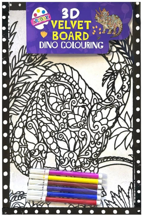 Artbox 3D Velvet Board Colouring Set – Animal & Dino