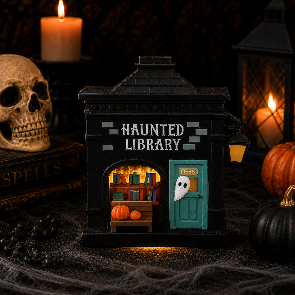 Haunted Library LED Light Up Decoration | Spooky Halloween Decor