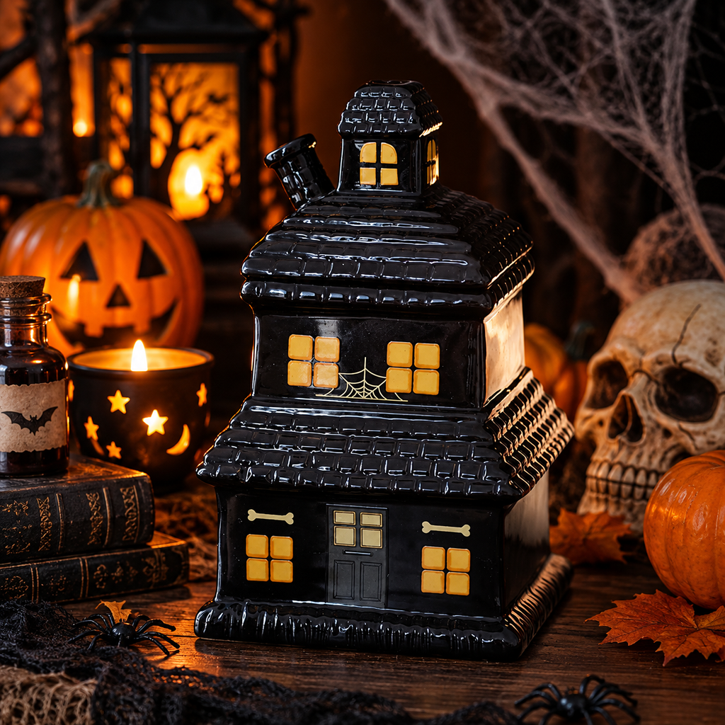 Black Haunted House Oil Burner & Wax Warmer