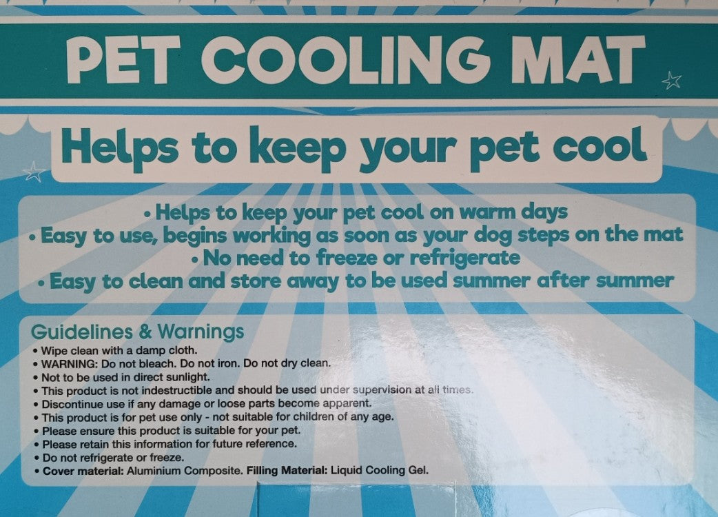 Smart Choice Medium Pet Cooling Mat 60 x 75cm with Blue Paw & Bone Pattern