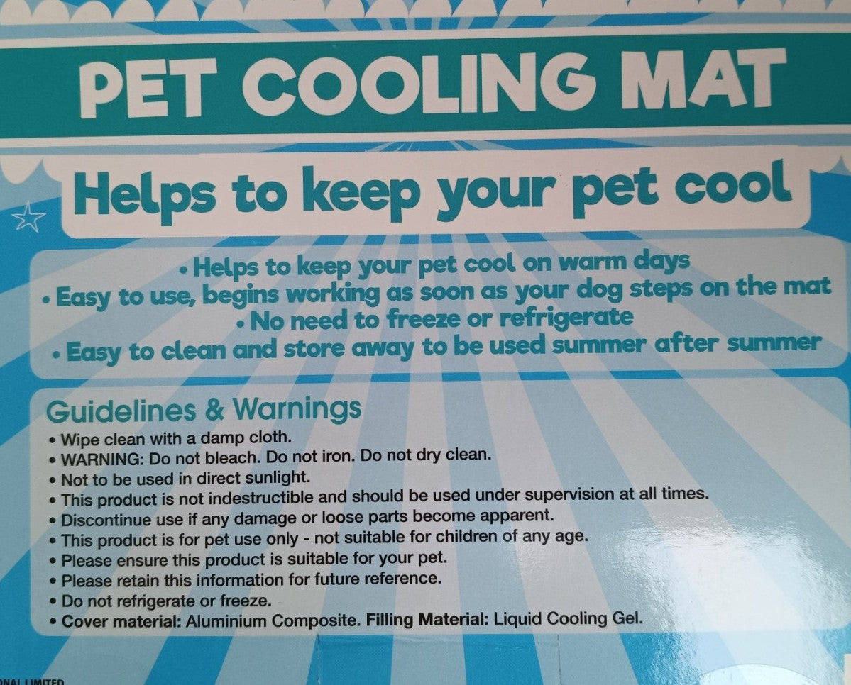 Smart Choice Small Pet Cooling Mat 40 x 50cm with Blue Paw & Bone Pattern