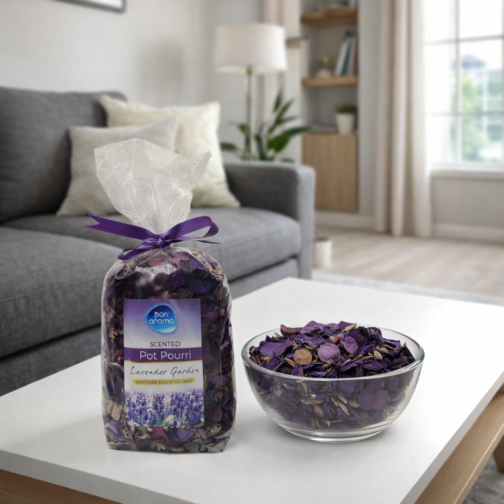 Pan Aroma Set of 4 180g Packs Pot Pourri Berries, Cotton, Lavender & Vanilla