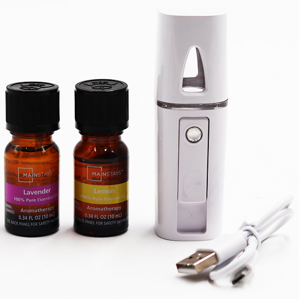 Mainstays 100% Pure Essential Oil Diffuser 3 Piece Set with Lavender & Lemon Oil