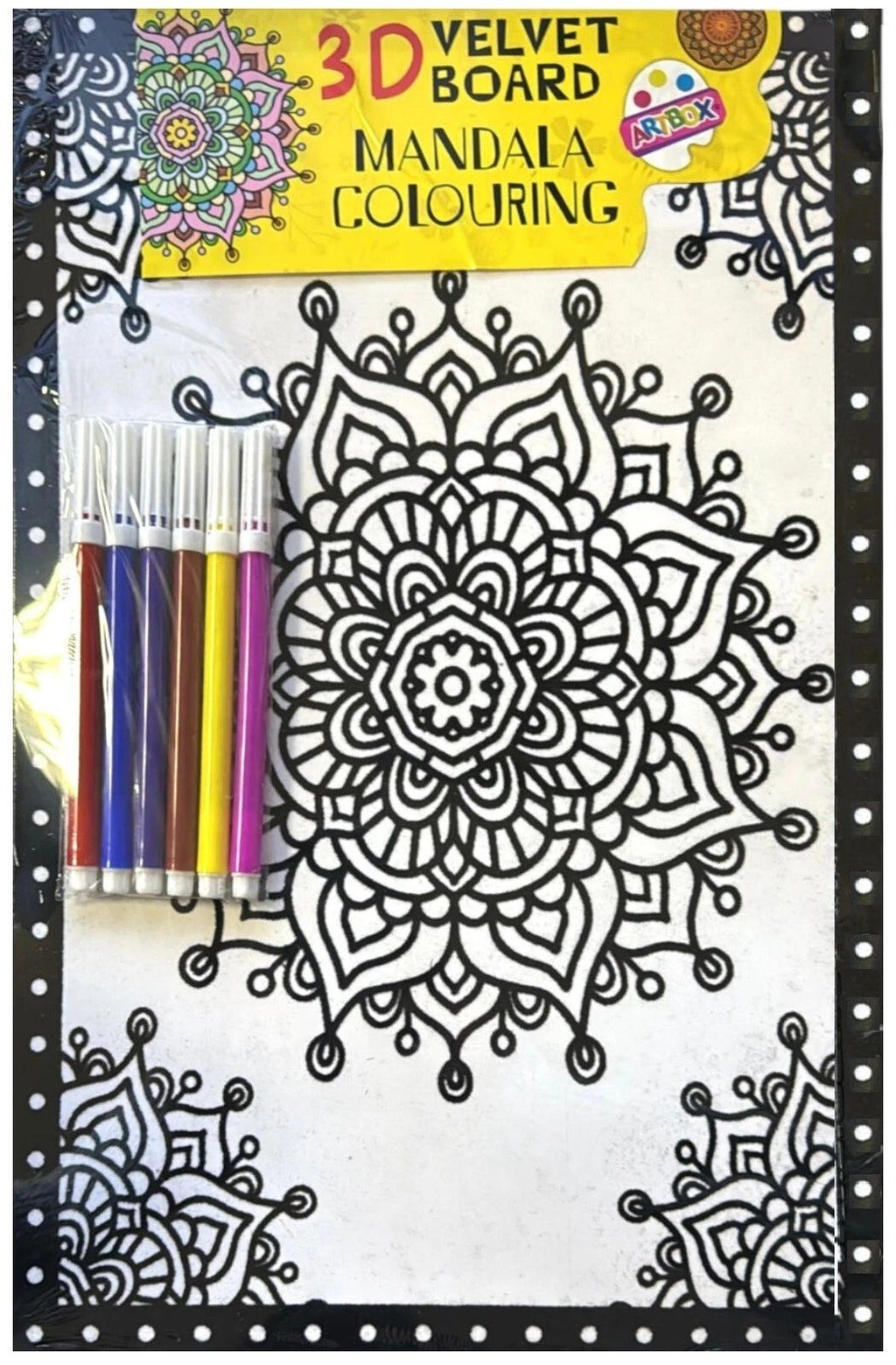 Artbox 3D Velvet Board Colouring Set – Mandala & Tropical