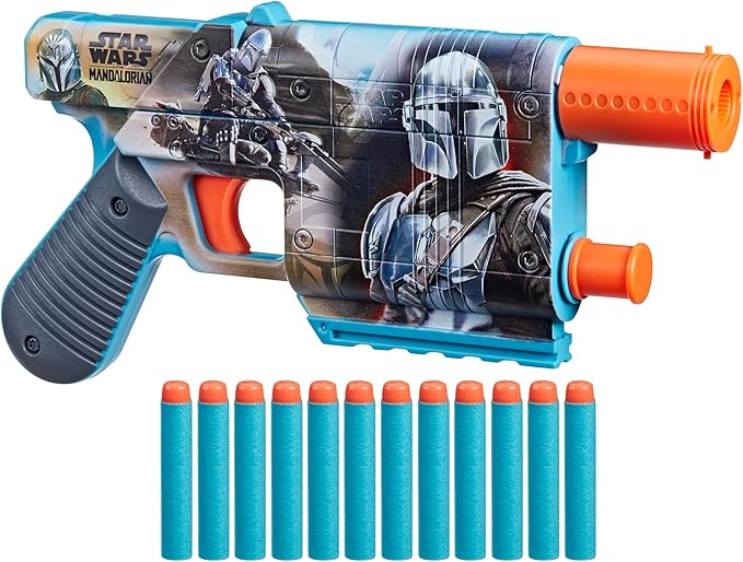 Hasbro NERF Star Wars The Mandalorian Dart Blaster with 12 Elite Darts