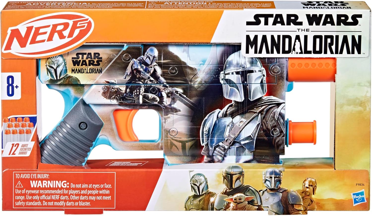 Hasbro NERF Star Wars The Mandalorian Dart Blaster with 12 Elite Darts