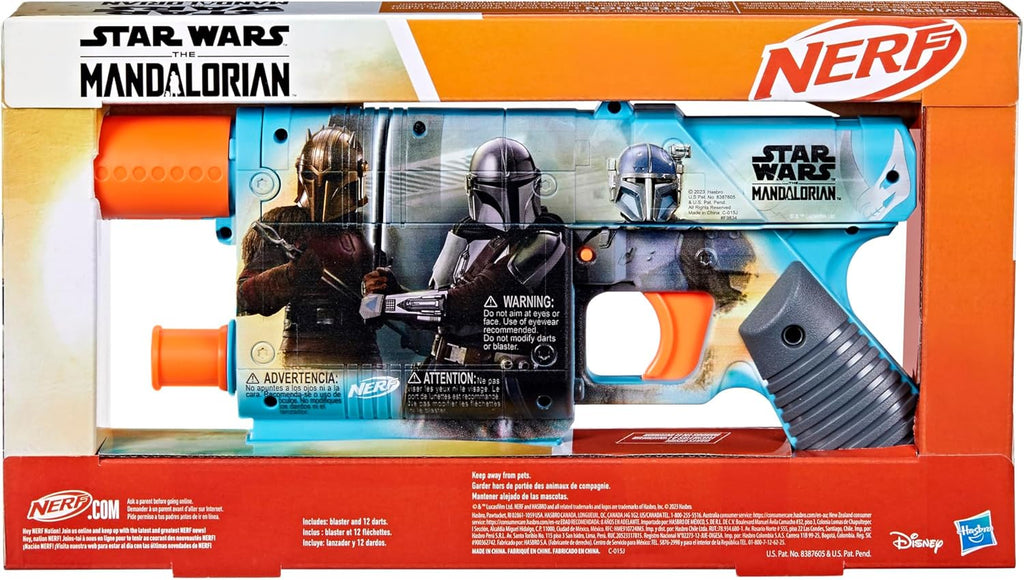 Hasbro NERF Star Wars The Mandalorian Dart Blaster with 12 Elite Darts