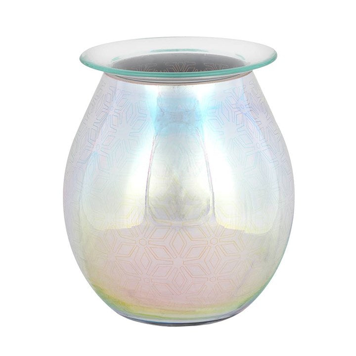 3D Geometric Flower Electric Aroma Lamp | Light Up Wax Melt Warmer | Glass Pattern Oil Burner Gift