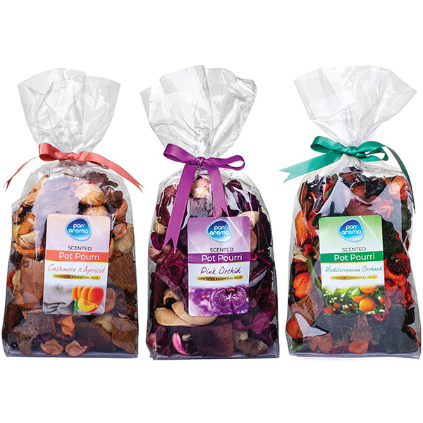 Pan Aroma Set of 3 180g Packs Pot Pourri - Apricot, Orchid & Orchard