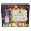 Pan Aroma Set of 3 10ml Scented Oils, Gingerbread, Apple & Cinnamon & Mulled Wine