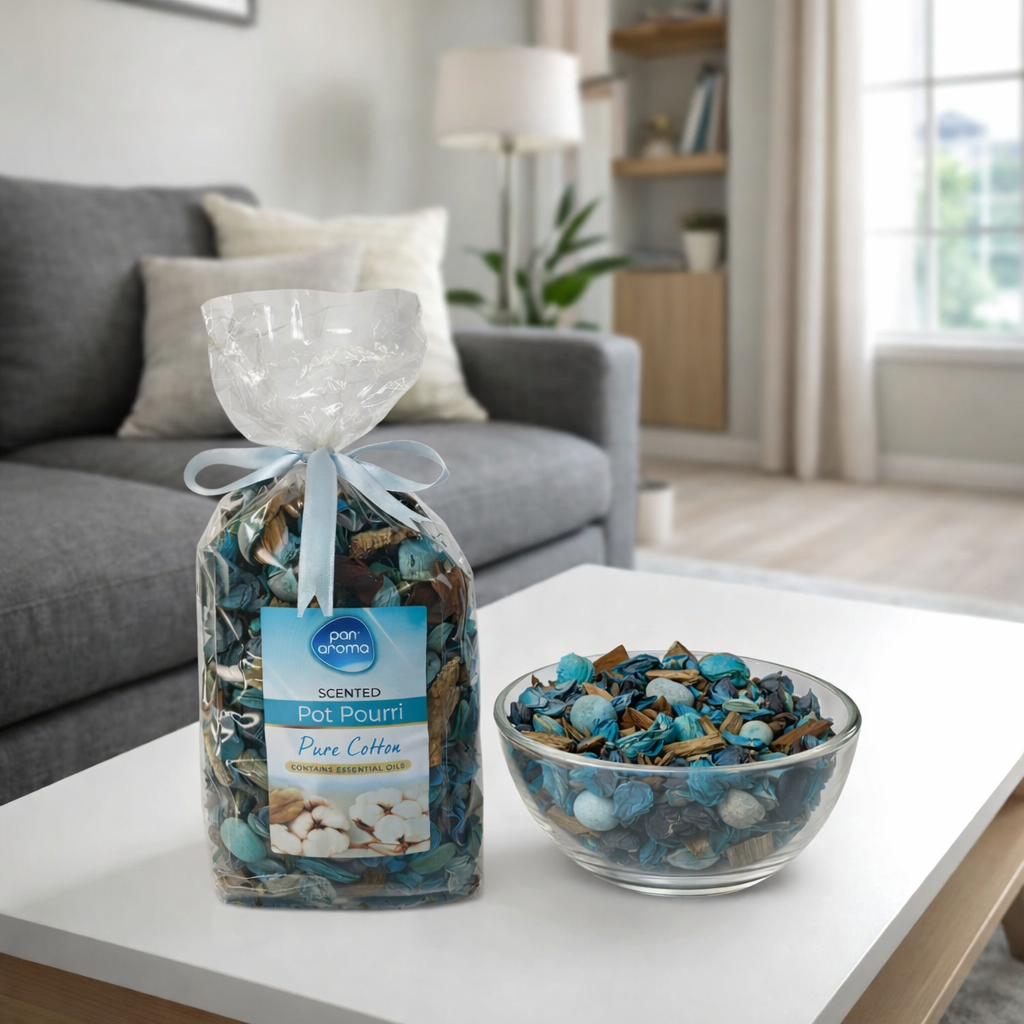 Pan Aroma Set of 4 180g Packs Pot Pourri Berries, Cotton, Lavender & Vanilla