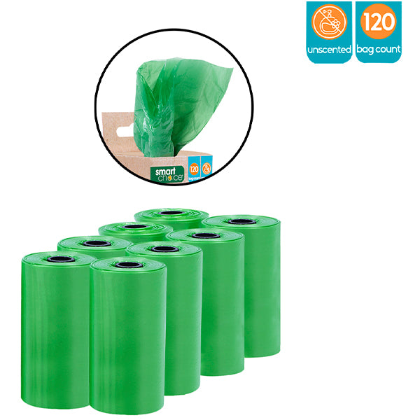 Smart Choice Degradable Dog Poop Bags 8 Rolls 120 Bags