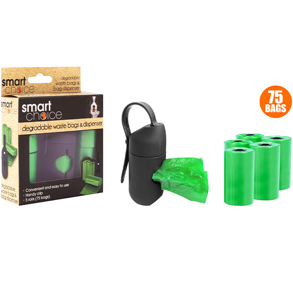 Smart Choice Degradable Dog Poop Bags & Dispenser