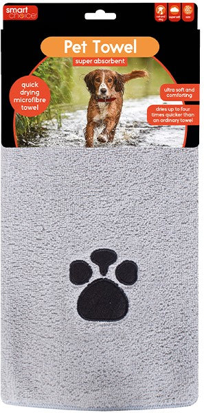 Smart Choice Microfibre Pet Towel 50cm x 100cm Grey