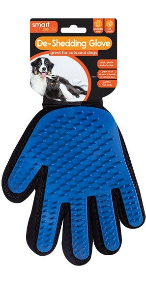 Smart Choice Deshedding Grooming Pet Glove Blue