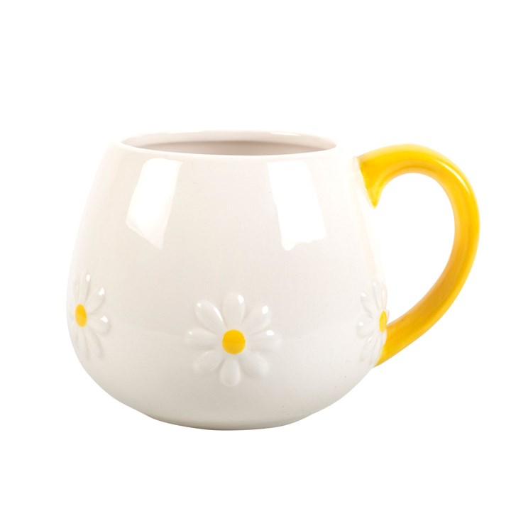 Set of 4 Daisy Rounded Mugs, Country Kitchen, Giftable