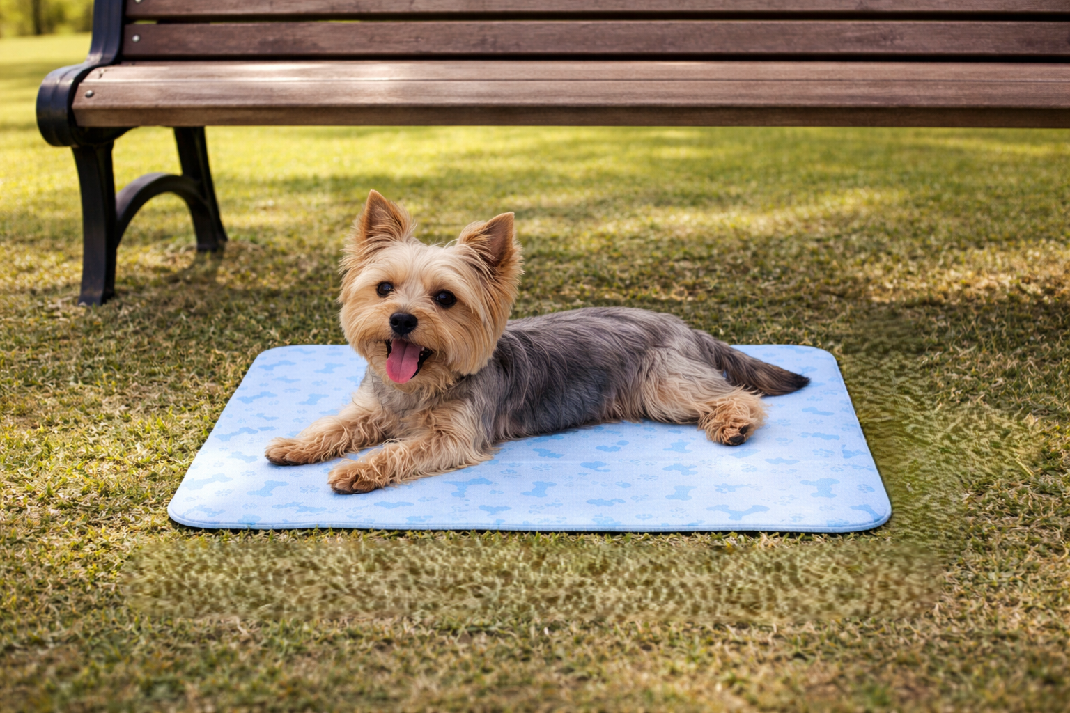 Smart Choice Small Pet Cooling Mat 40 x 50cm with Blue Paw & Bone Pattern