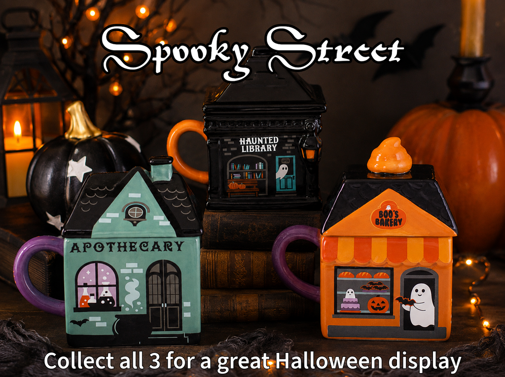 Something Different Haunted Library Lidded Ceramic Mug | Halloween Gift