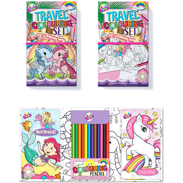 Artbox Unicorns & Mermaids Travel Colouring Set
