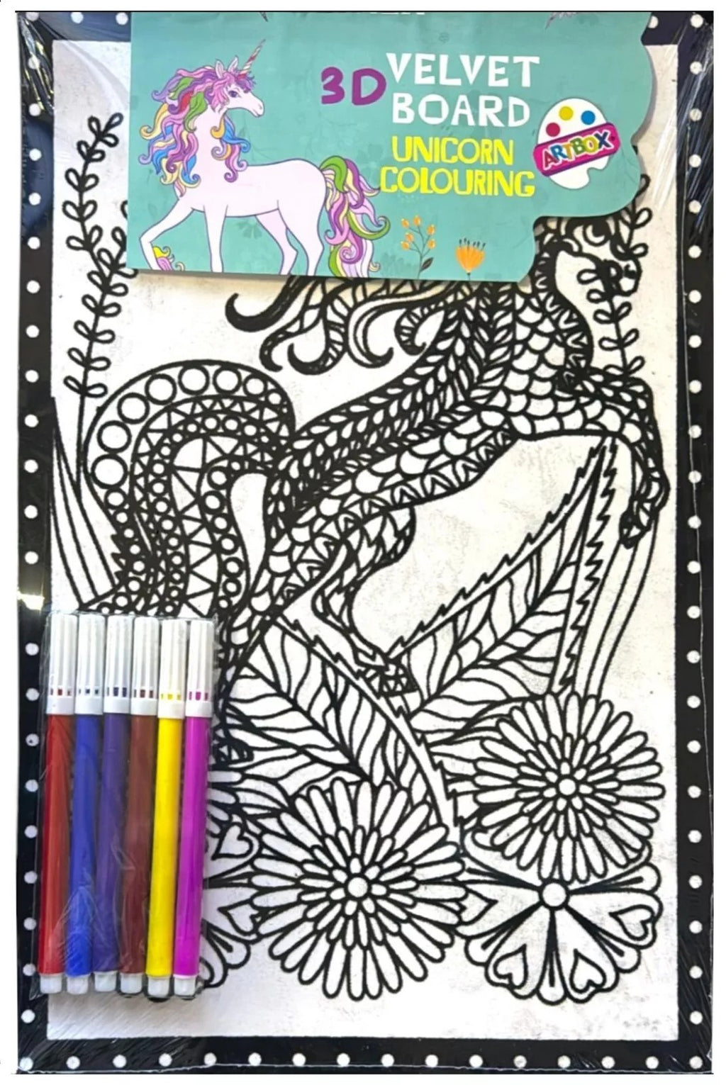 Artbox 3D Velvet Board Colouring Set – Princess & Unicorn