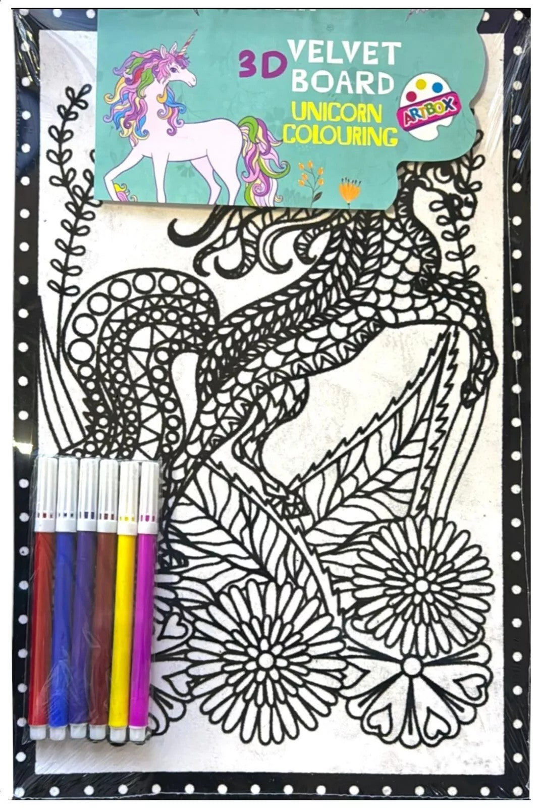 Artbox 3D Velvet Board Colouring Set – Princess & Unicorn
