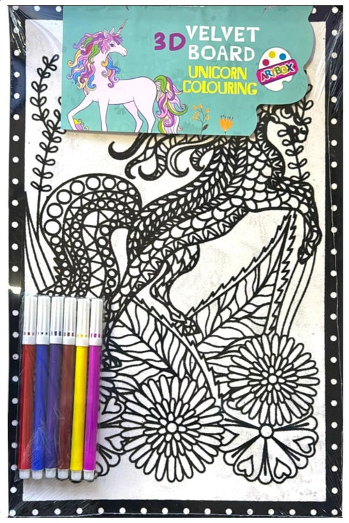 Artbox 3D Velvet Board Colouring Set – Princess & Unicorn
