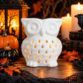 White Ceramic Owl Tealight Oil Burner & Wax Melt Warmer