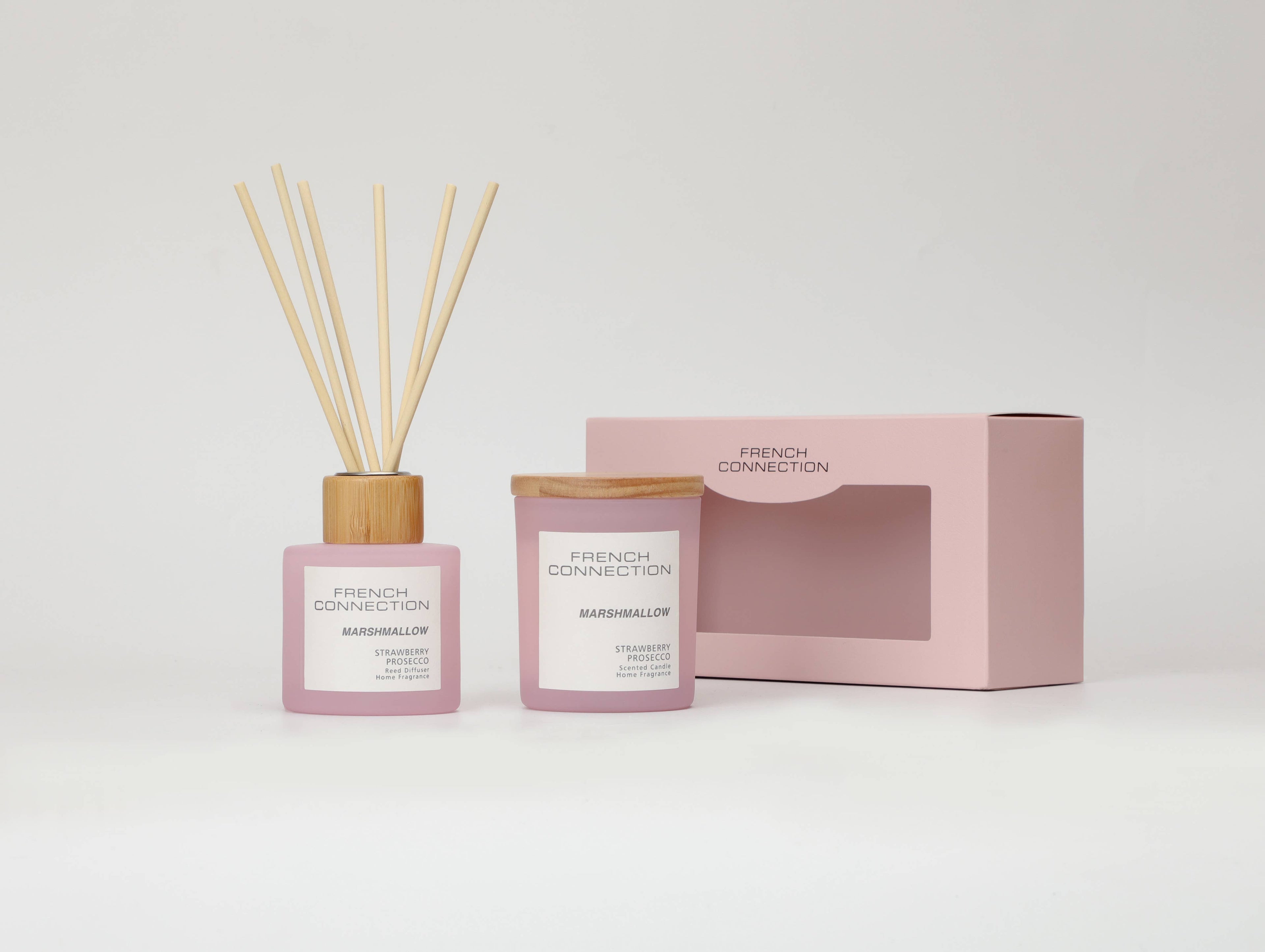 Pastel Strawberry Prosecco Candle & Reed Diffuser Set