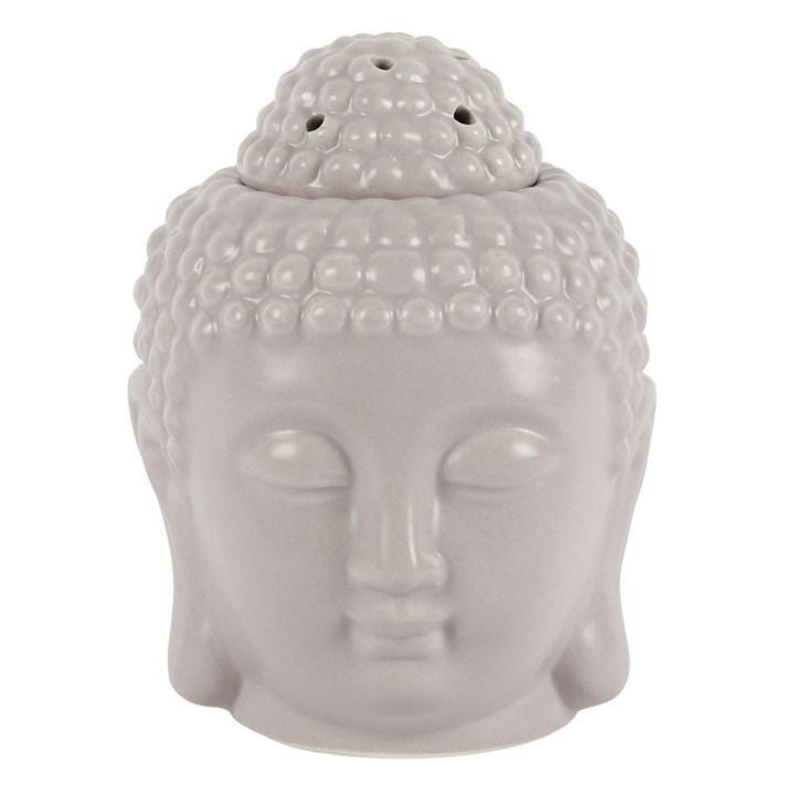 Grey Ceramic Buddha Head Oil & Wax Burner  | Meditation Home Decor Gift